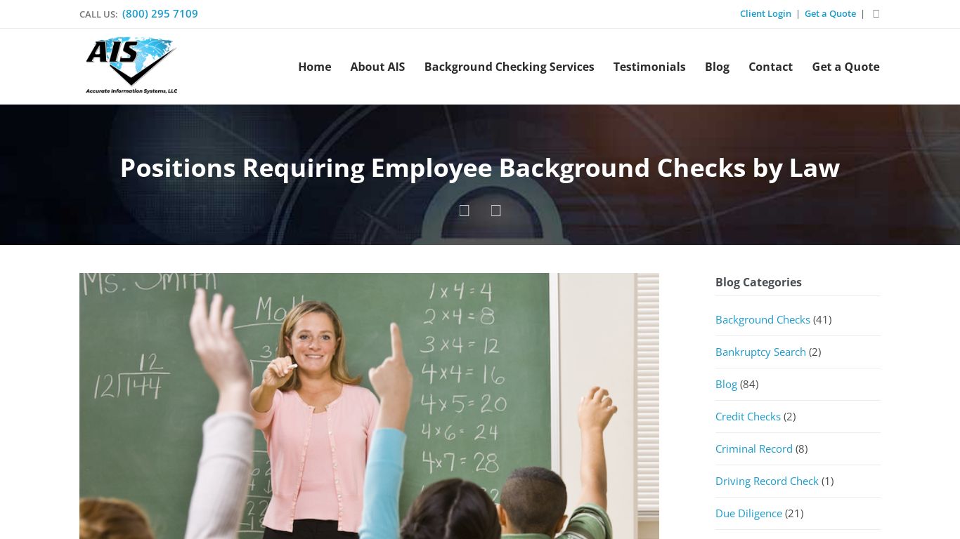 Positions Requiring Employee Background Checks by Law